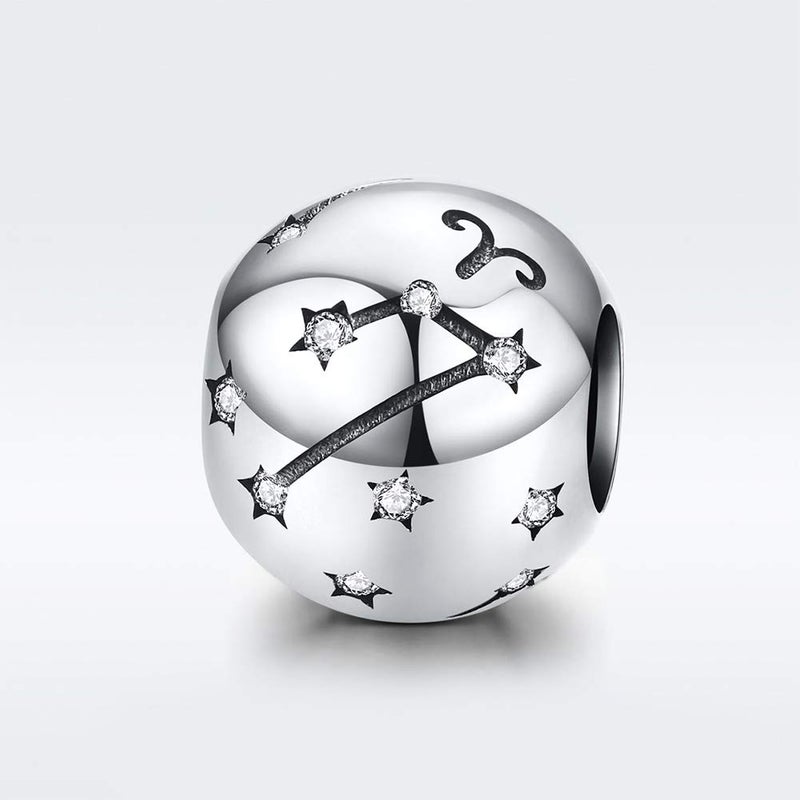 LAMOONY Constellation Charm 925 Sterling Silver Aries Charm Birthday Charm Anniversary Charm Love Charm Faith Charm for Pandora Charm Bracelet (Aries(3.21-4.19)) - Image 3